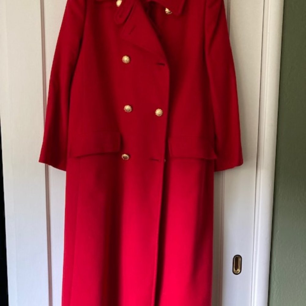 I.magnin Red Wool Coat